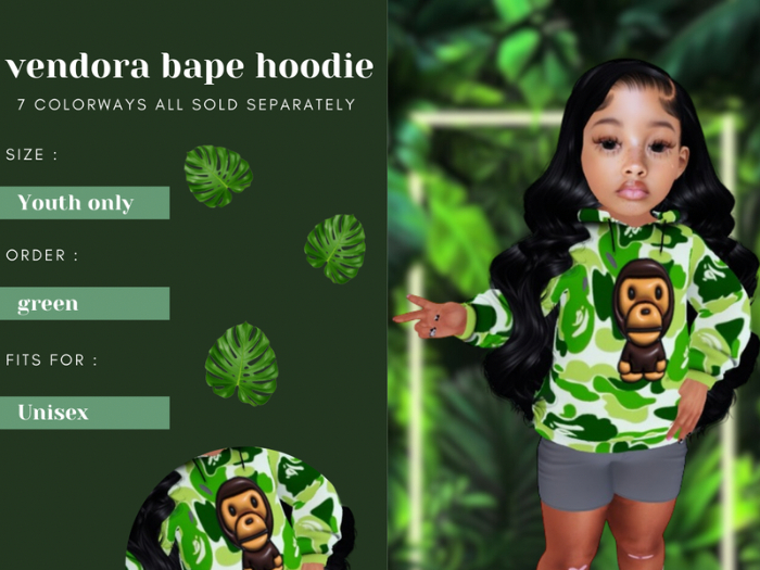 {VENDORA}Bape hoodie GREEN