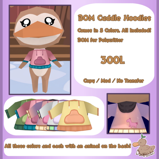 [DT] - Polycritter Cuddle Hoodies