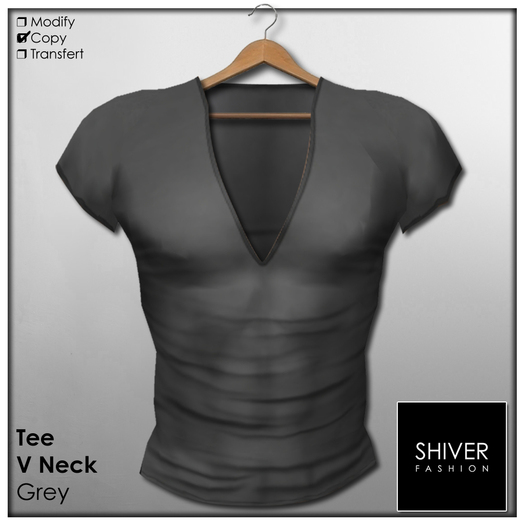 Shiver - V-Neck T-Shirt - Grey