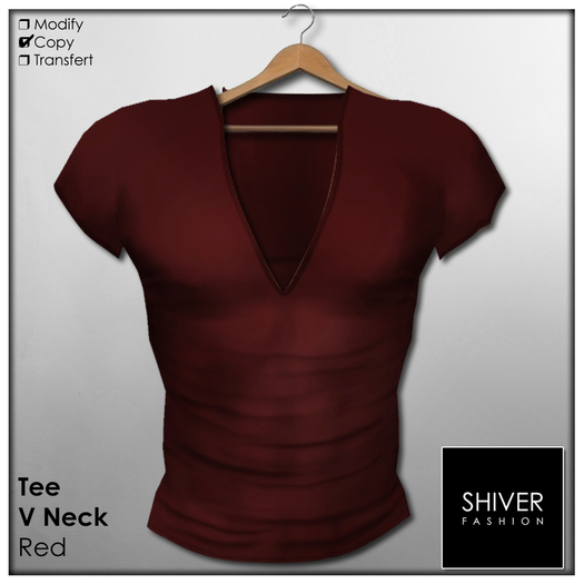 Shiver - V-Neck T-Shirt - Red