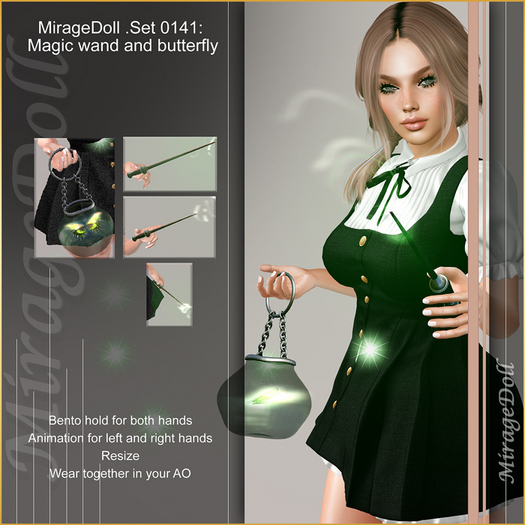 MirageDoll .Set 0141: Magic wand and butterfly