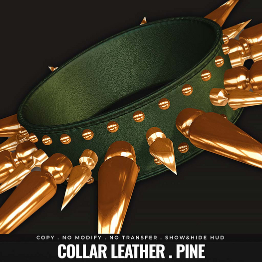 [BL] Juno collar leather // pine