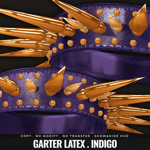 [BL] Juno garters latex // indigo [updated]