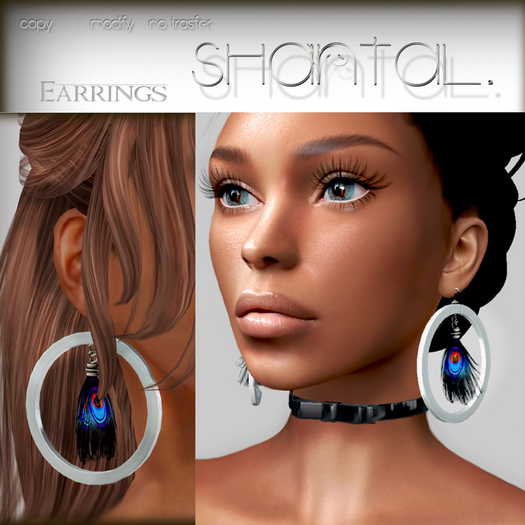 Shantal. Earrings Silver Peacock