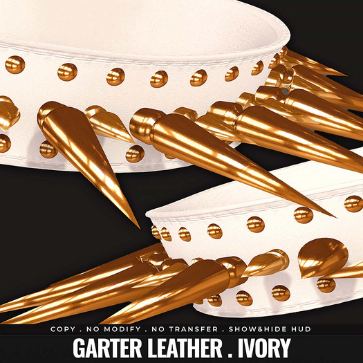 [BL] Juno garters leather // ivory [updated]