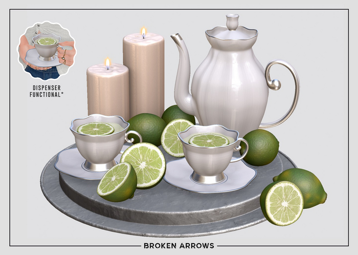 BROKEN ARROWS - Evening Tea - Limes - Silver 