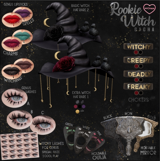 MICHAN - Rookie Witch Gacha - Lipstick - Spells [Genus]