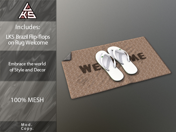 LKS Flip-Flops on Rug Welcome