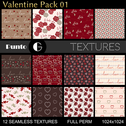Full Perm Textures - Valentine Pack 01