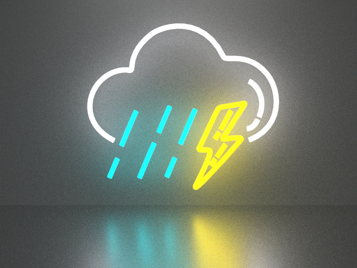 Cloud with rain neon sign Full Permission
