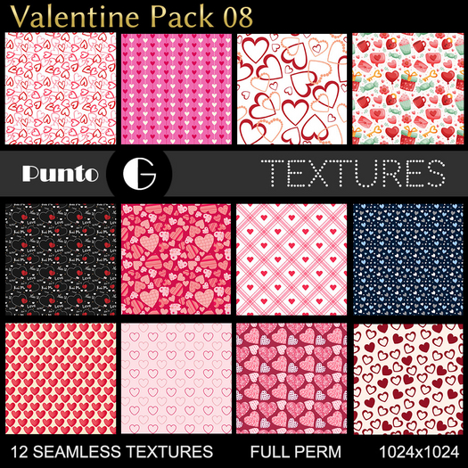 Full Perm Textures - Valentine Pack 08