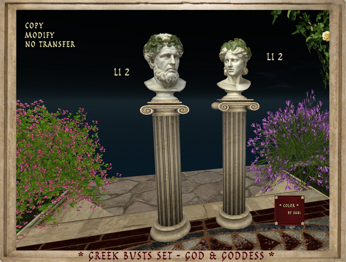 Greek busts set - God & Goddess