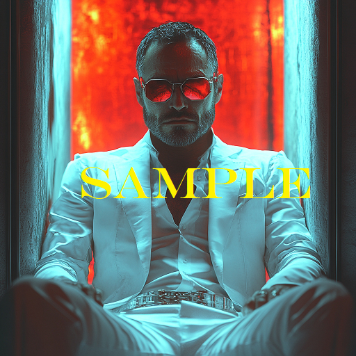 Handsome Businessman in White on a Thick Panel