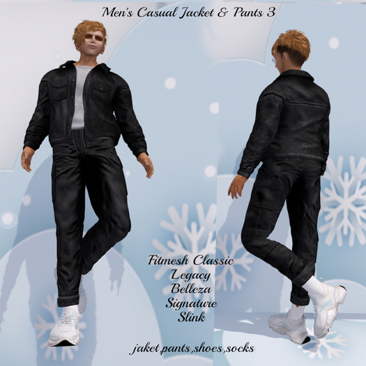 3 Men's Casual Jacket & Pants Set Box