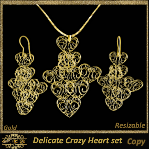 ::REA:: Delicate Crazy Heart Set Gold