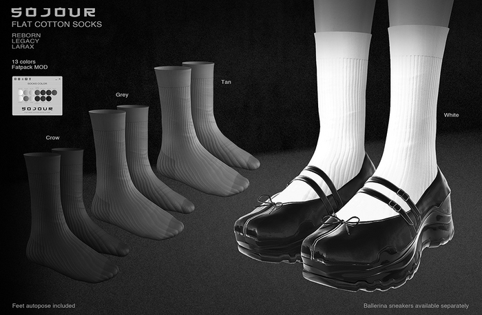 SOJOUR - Flat cotton socks - demo