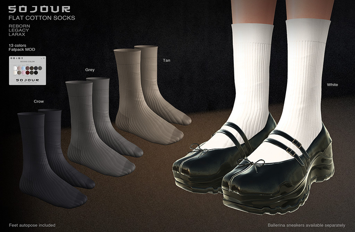 SOJOUR - Flat cotton socks - fatpack