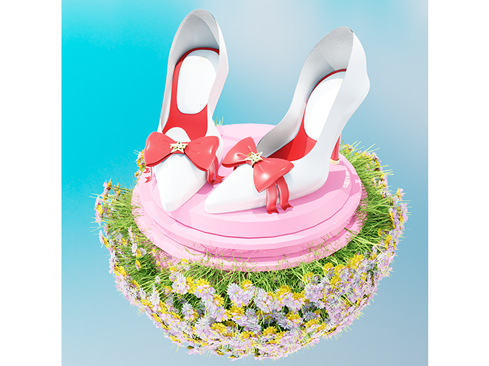 WHITE  "LUSH" Heels : PROFANITY