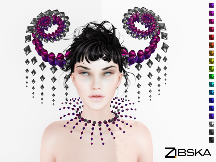 Zibska ~ Sylvaine color change headpiece and collar