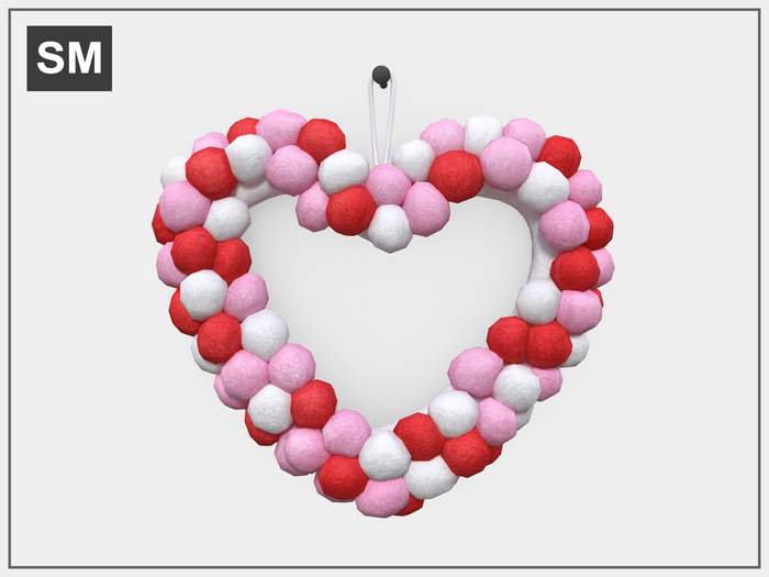 Heart Pompom Wreath