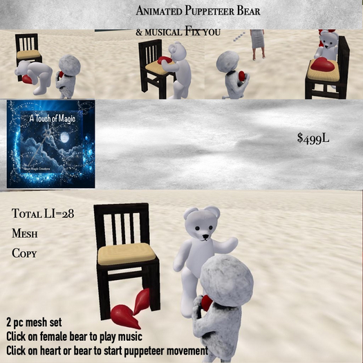 animated puppeteer & Musical fix U bear-Box LI=28