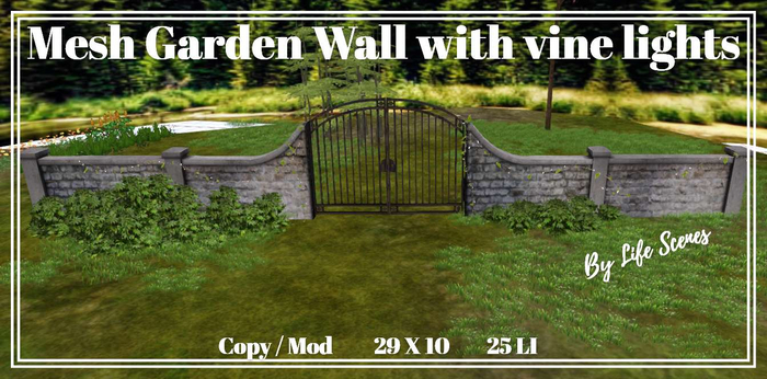(LS)Garden Wall with vine lights