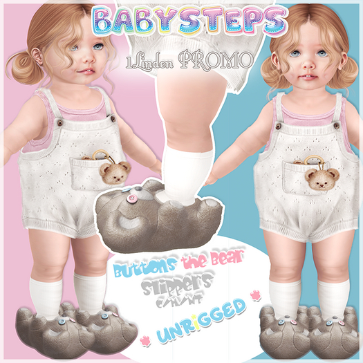 {Babysteps} Buttons the Bear Slippers - 1L PROMO
