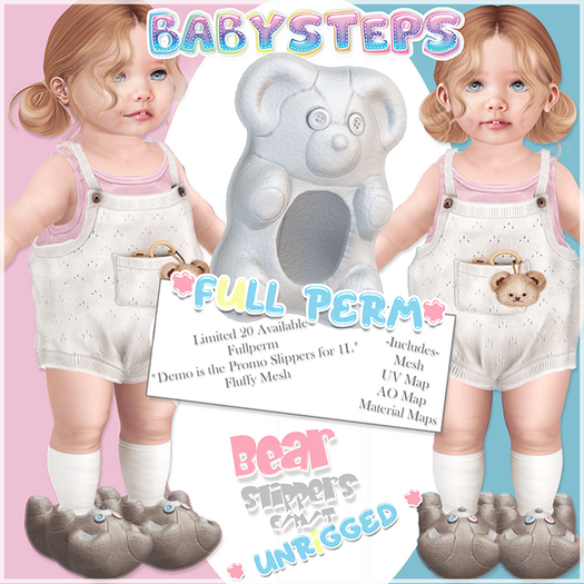 {Babysteps} Bear Slippers FULLPERM - LIMITED 20