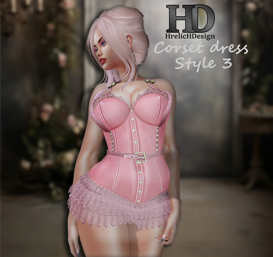 HrelicHDesign Corset dress style 3 PEACH