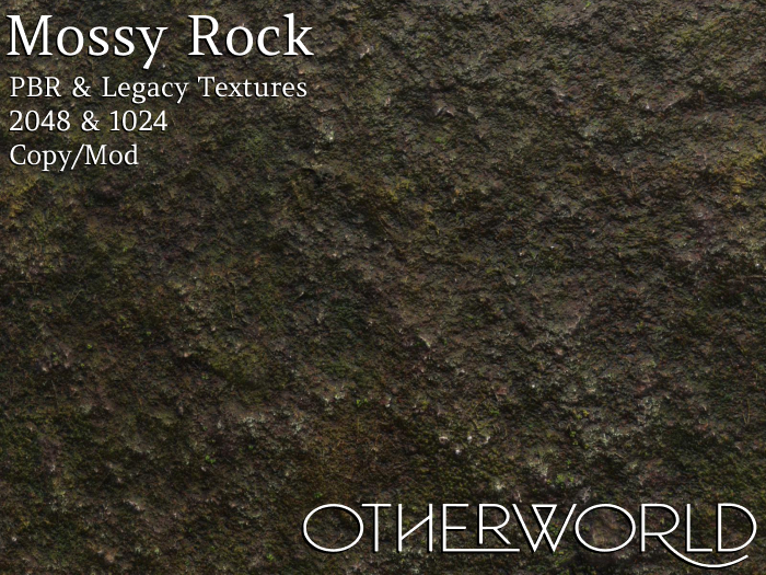 Otherworld PBR Materials - Mossy Rock CM