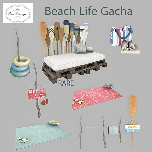 .:Bee Designs:.Beach Life Gacha Oars Sofa RARE