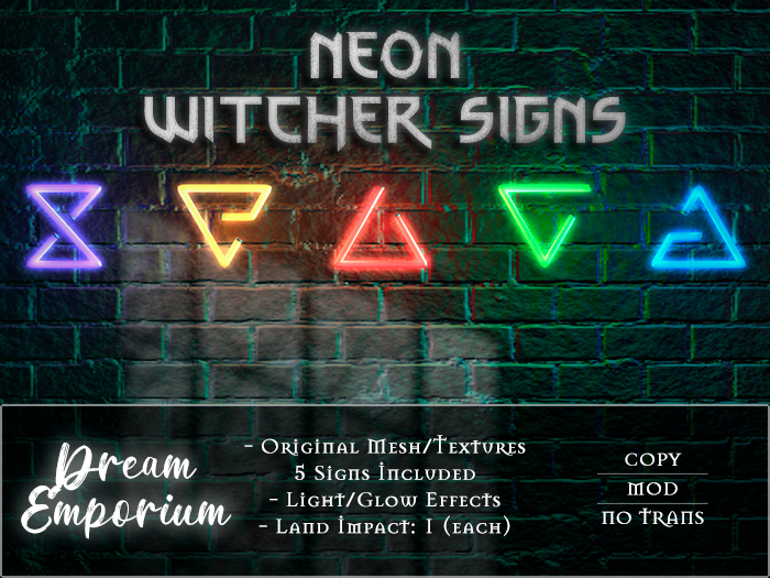 [Dream Emporium] Neon Witcher Signs