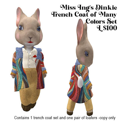 Miss Ing's Dinkie Trench Coat of Many Colors Set