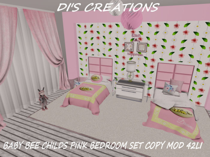 BABY BEE CHILDS PINK BEDROOM SET