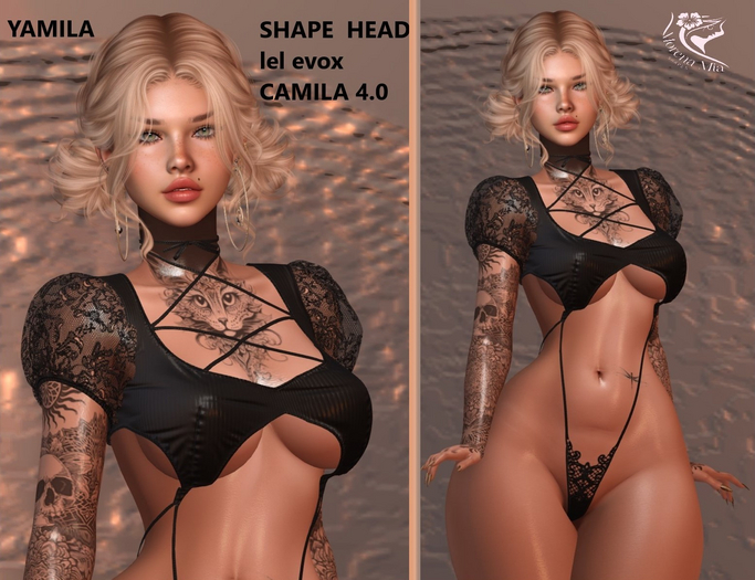 YAMILA  SHAPE HEAD EvoX  CAMILA  4.0 Lelutka (Maitreya,larax,legacy,,Reborn,Erika ,,Belleza Gen.X Curvy.Kupra