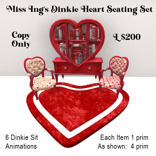 Miss Ing's Dinkie Heart Seating Set