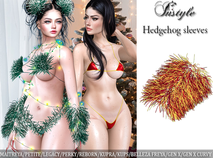 InStyle *Hedgehogs* Fur sleeves  - Yellow/Red
