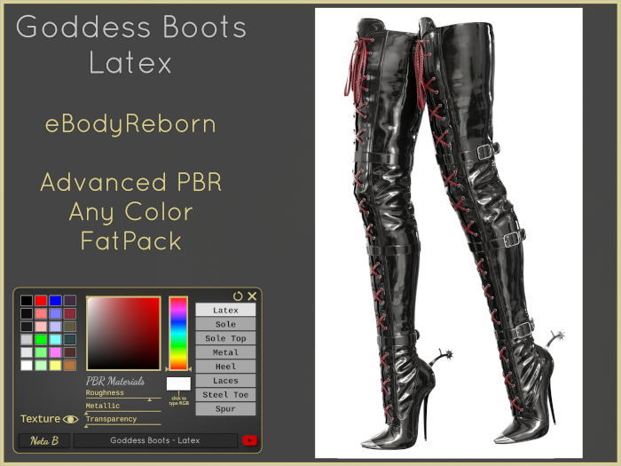 Nota B: DEMO Goddess Boots Reborn Latex