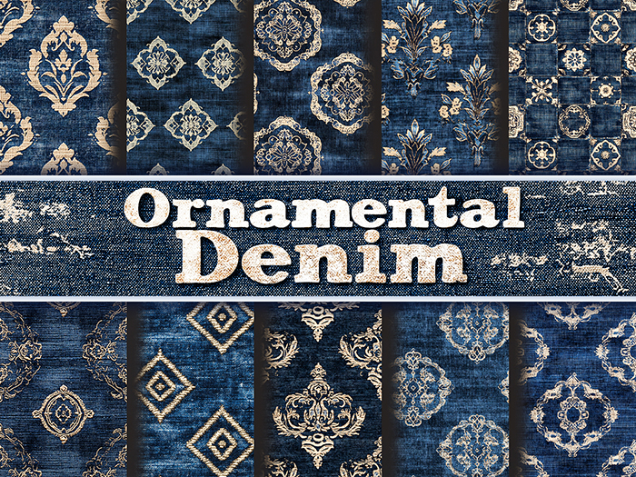 Nova Craft ◈ Fabric Textures - Ornamental Denim - Set 01