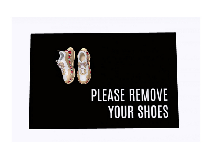 "Shoes off" rug