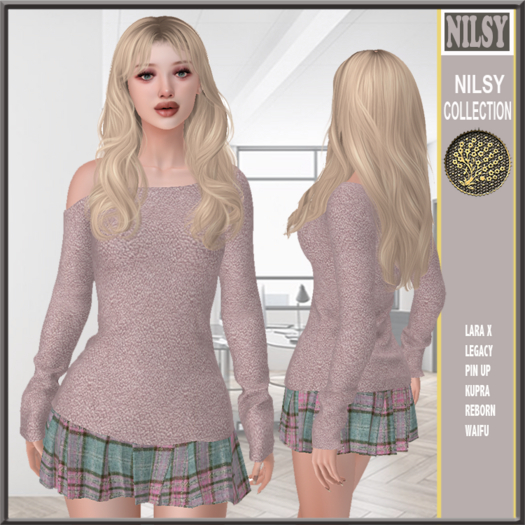 TEDDY SWEATER&PLEATED SKIRT