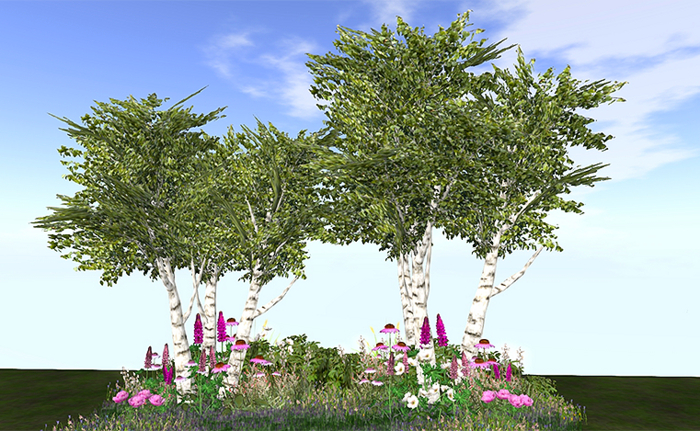 Jad Garden - Spring Sweet Pink Birch Garden