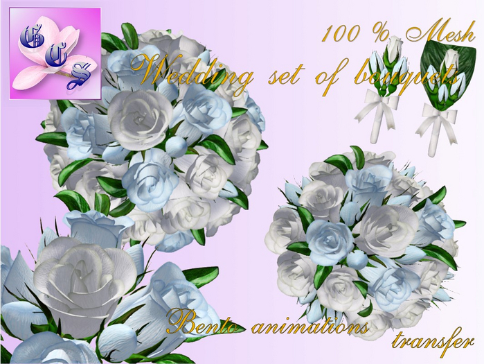 Wedding set of bouquets of roses_w&b_011_RB4