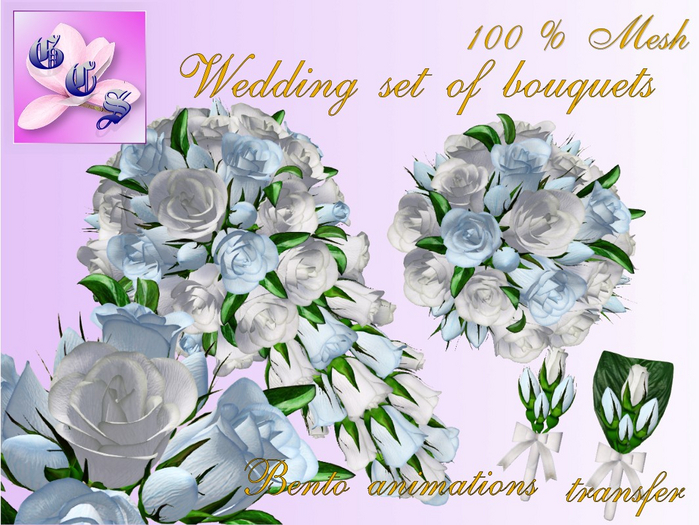 Wedding bouquet set of roses, overhangings_w&b_011_RB4