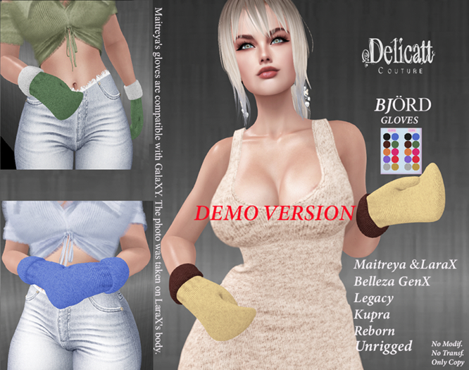 Delicatt Couture - Bjord Gloves M & F  - DEMO