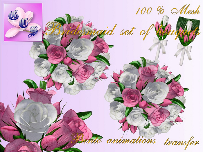 Bridesmaid set of bouquet of rose_w&rs_011_RB6