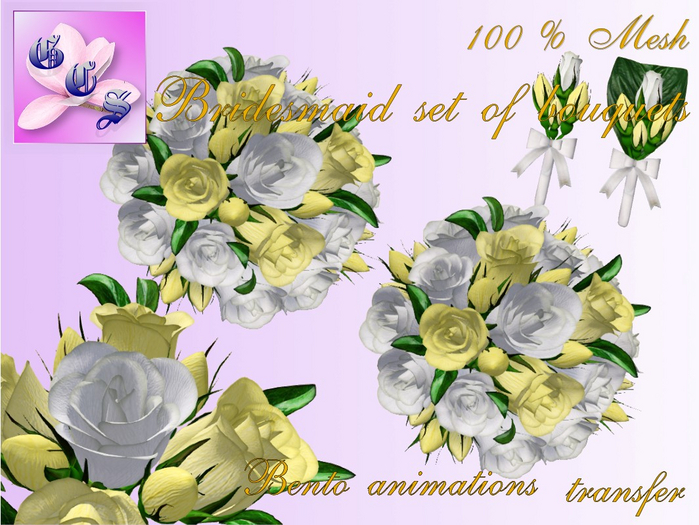 Bridesmaid set of bouquet of rose_w&y_011_RB10