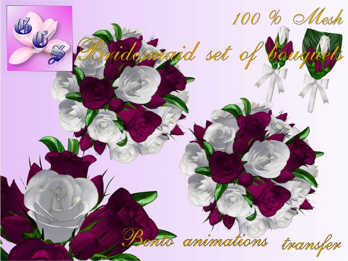 Bridesmaid set of bouquet of rose_w&c_011_RB12