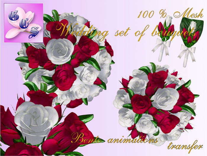 Wedding set of bouquets of roses_w&r_011_RB5