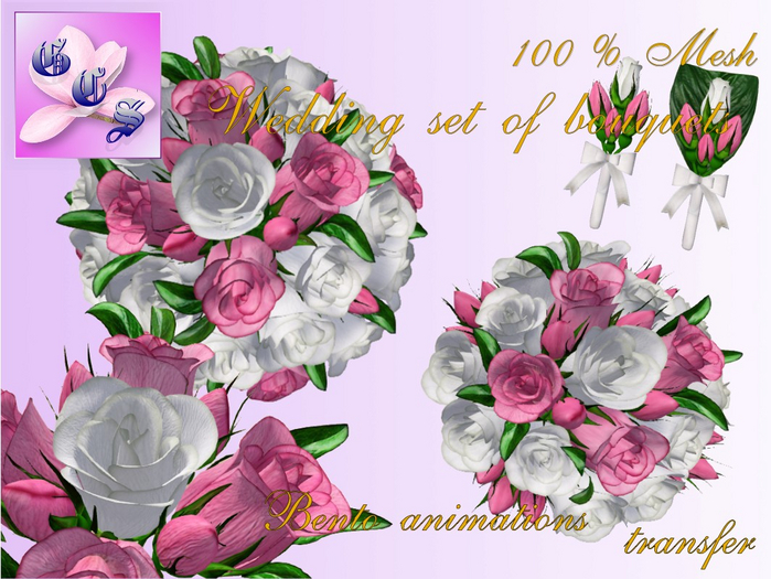 Wedding set of bouquets of roses_w&rs_011_RB6